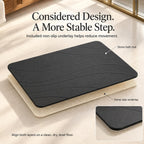 Stone Bath Mat, Quick Drying Bath Mat for Bathroom, Diatomaceous Earth Mat, Quick Dry Shower Mat, Fast Absorbent, Elegant Design, Easy to Clean - Black 23.6×15.35