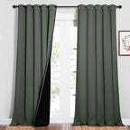 NICETOWN Full Shading Curtains for Windows, Super Heavy-Duty Black Lined by NICETOWN