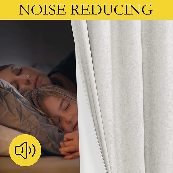 NICETOWN 100% Blackout Linen Texture Cold Blocking Curtains 84 inches Long - Image 3