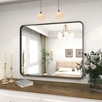 VooBang Bathroom Mirror 24"x32", Black Gorgeous Deep Frame Wall Mirror