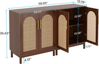 Tribesigns Set of 2 Rattan Sideboard, 59” Buffet Cabinet with Storage
