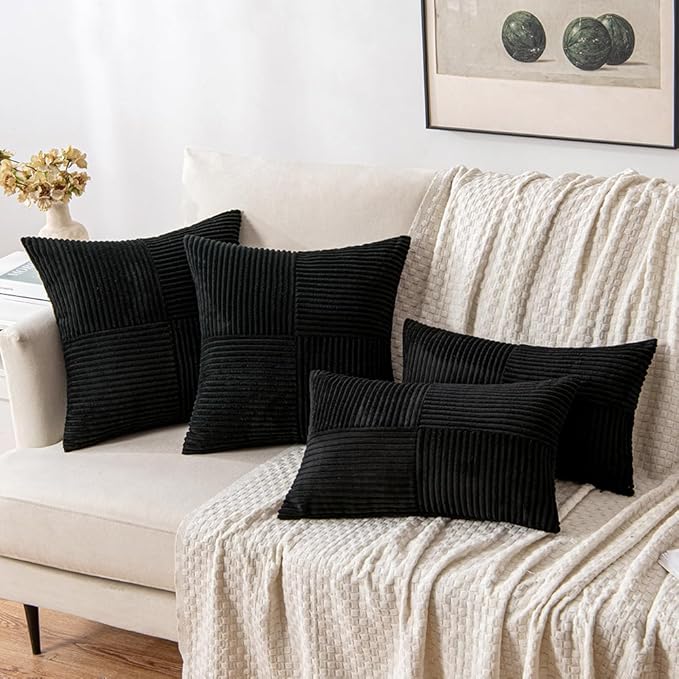 MIULEE Black Decorative Throw Pillow Covers 20x20 Inch - Image 4