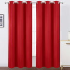 LEMOMO Blackout Curtains 38 x 84 inch/Bright Red Curtains Set of 2 by Lemomo