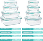 Vtopmart 8 Pack Glass Food Storage Containers with Lids Green