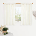 LAMIT Cream Linen Curtains 48 Inch Length 2 Panels, Light Filtering Faux Linen by LAMIT