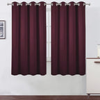 LEMOMO Burgundy Red Blackout Curtains 66 x 63 Inch Length/Set of 2 Curtain by Lemomo