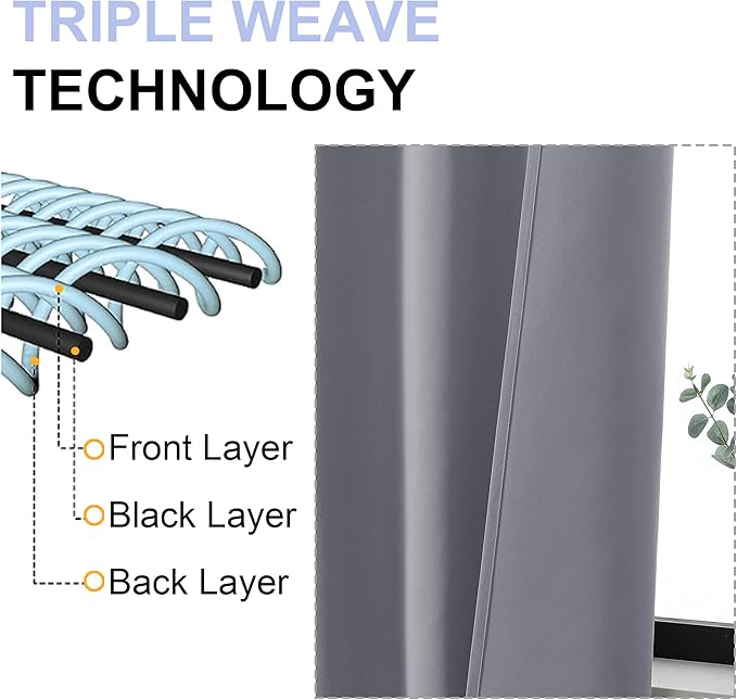 Simplebrand Ava Silver Grey Blackout Curtains - Image 4