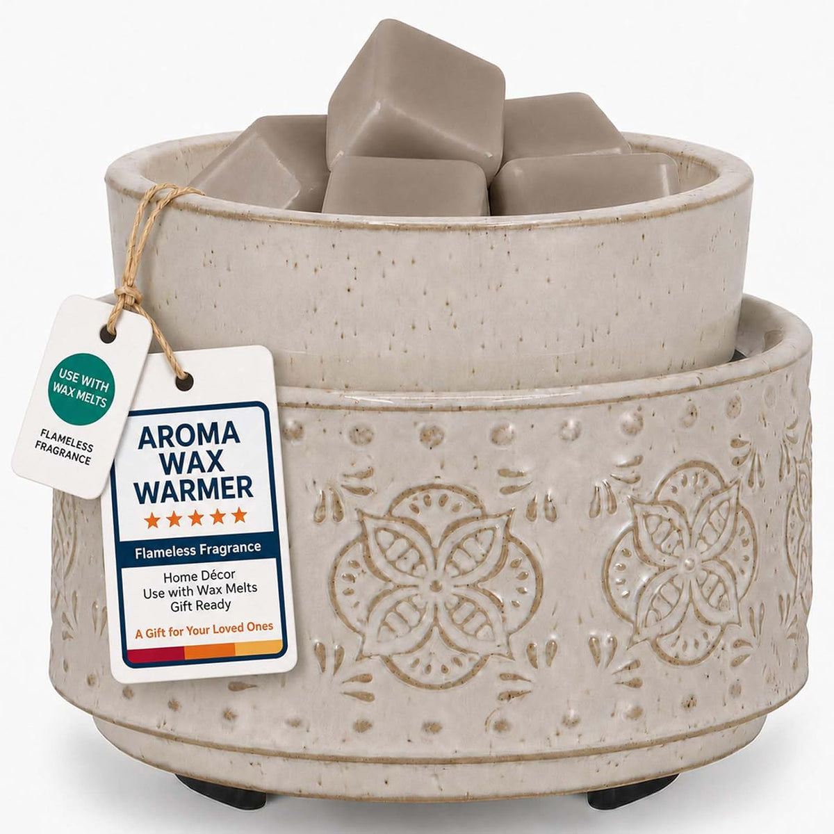 mocosa Ceramic Wax Melt Warmer for Scented Wax Melts 3-in-1 Electric