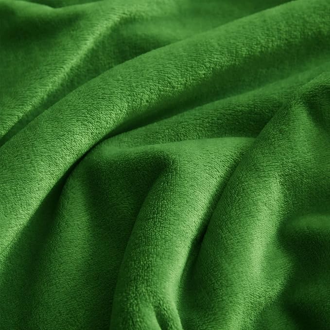 KMUSET Fleece Blanket Twin Size Emerald Lightweight Super Soft Cozy Luxury Bed - Image 4