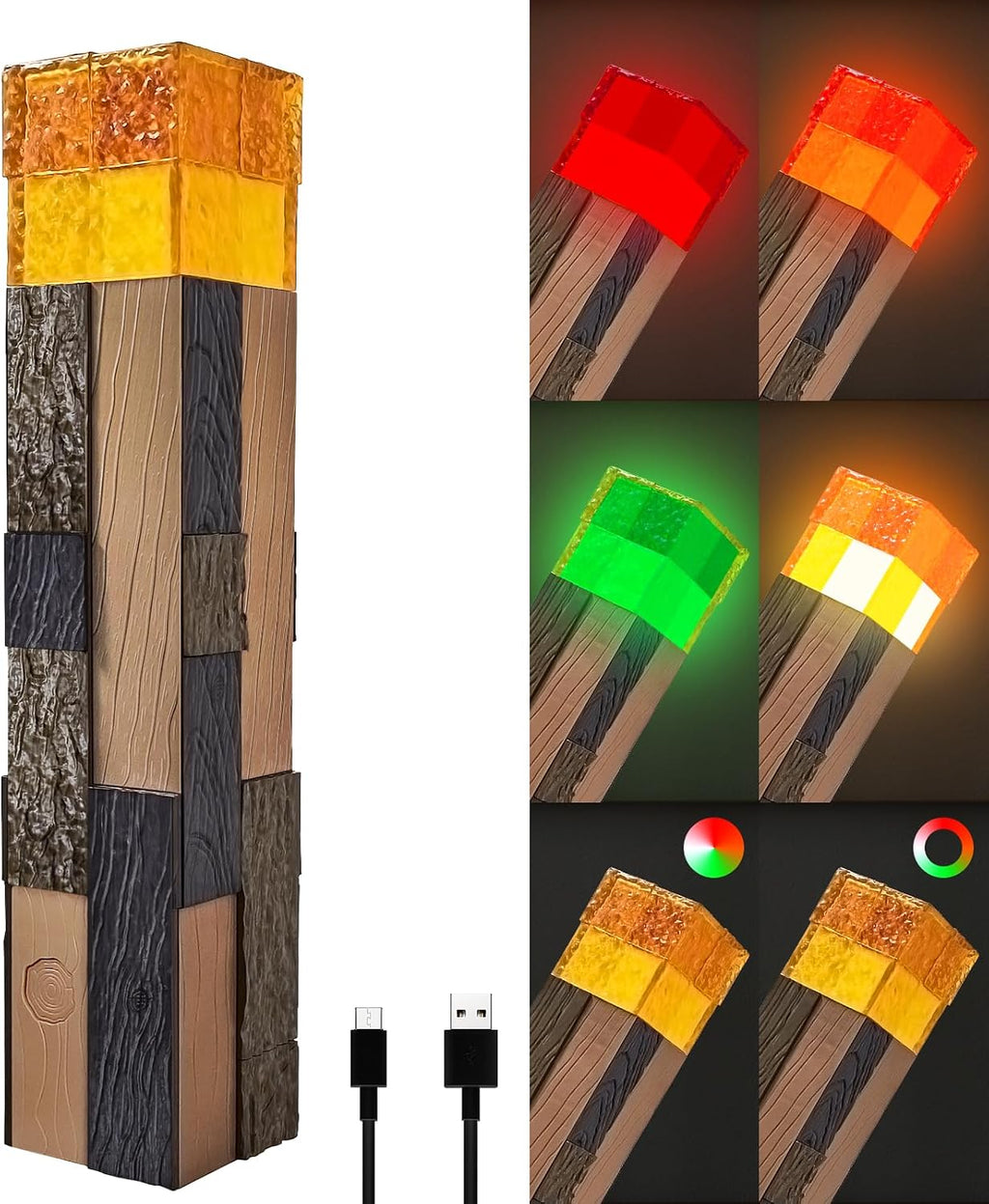 Light-Up Wall Torch Lamp Rechargeable Handheld & Wall-Mountable Decor Light