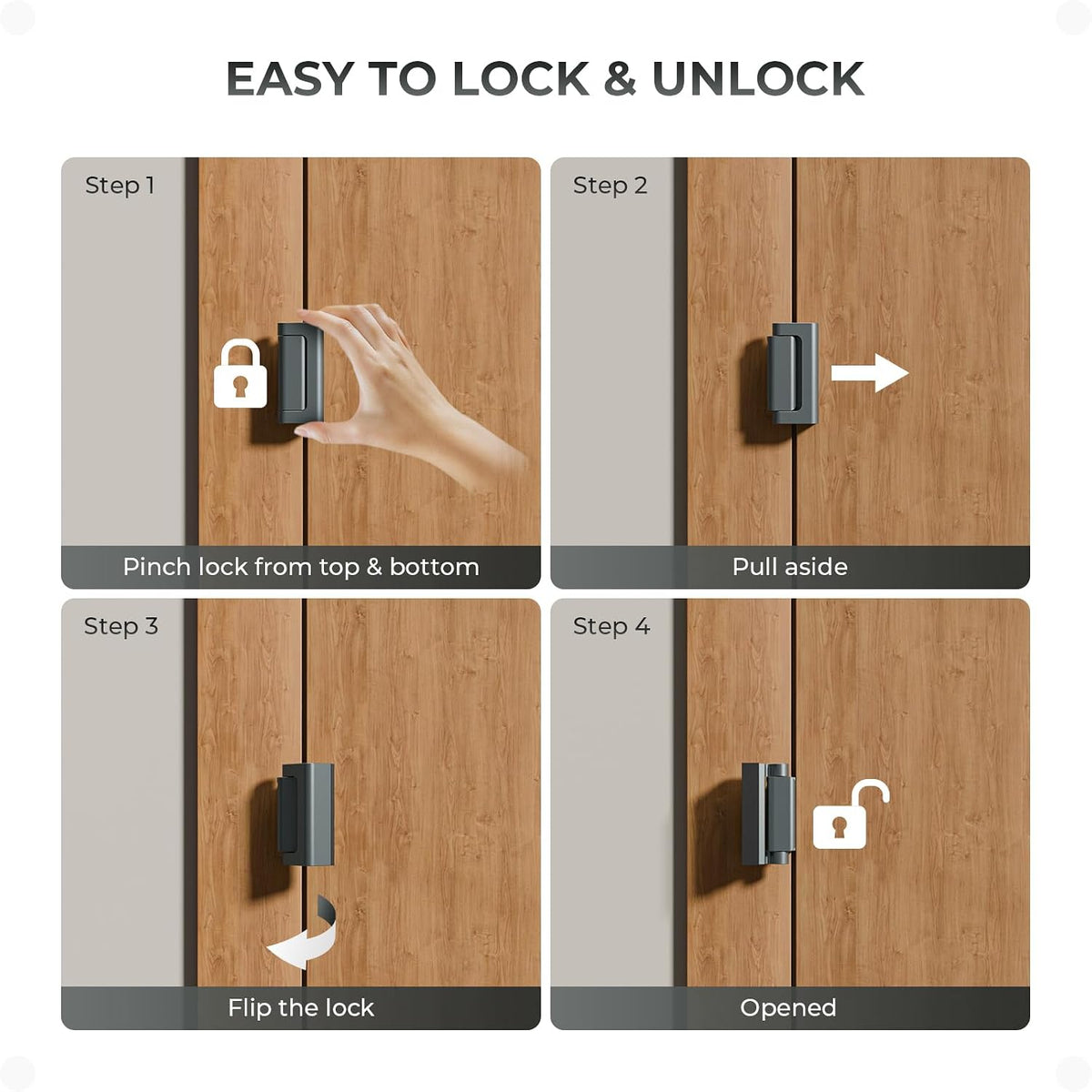 1Pack Door Reinforcement Lock Home Security, Childproof Safety