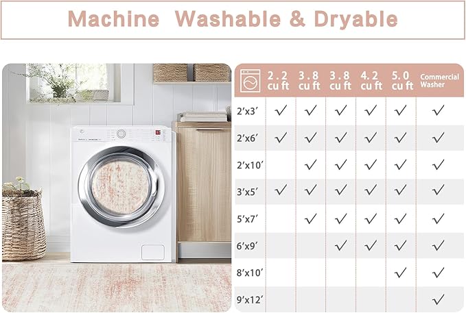 Washable Rugs 5x7 Area Rugs for Living Room, Dining Room- Ultra Soft Faux Wool - Image 9