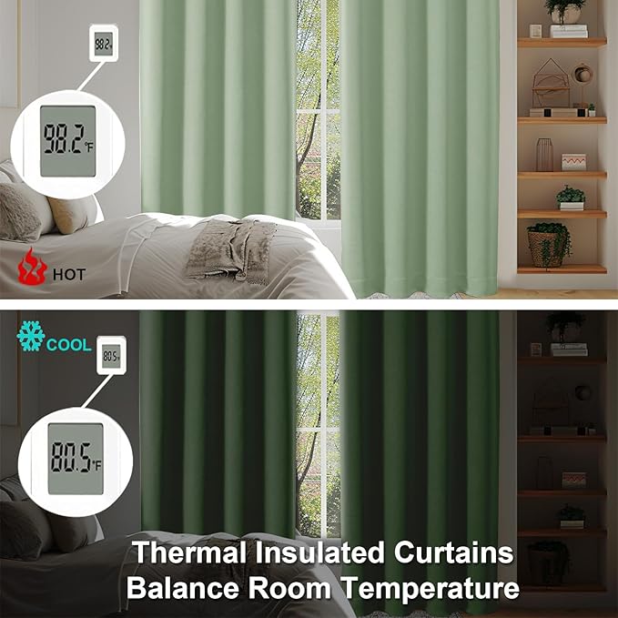 Simplebrand Ava Light Green Blackout Curtains - Image 6
