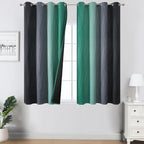 Estelar Textiler Black and Green Ombre Blackout Curtains 45 Inches Long by ESTELARTEXTILER