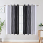 Estelar Textiler Ombre Greyish White and Black Blackout Curtains & Drapes 45 - Image 2