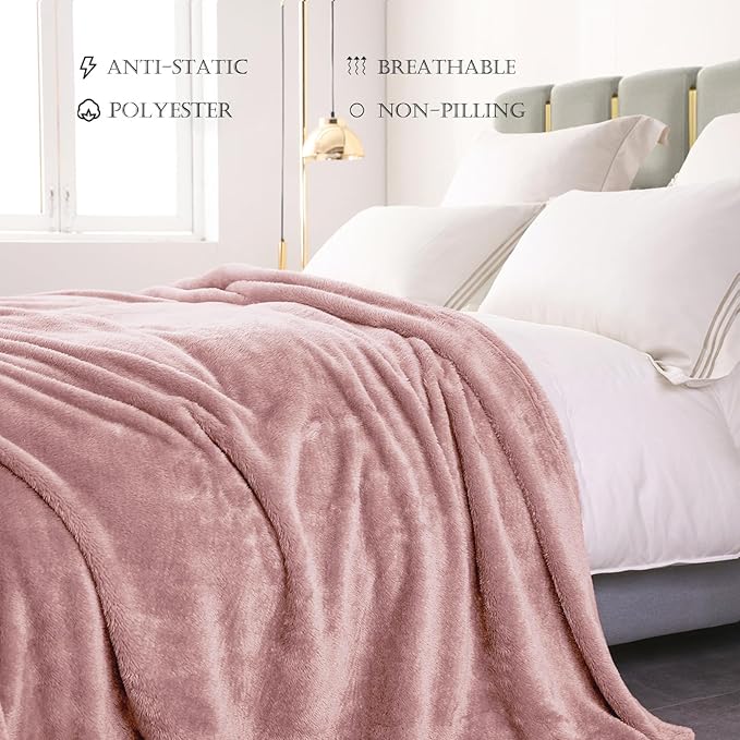 Exclusivo Mezcla Plush Fuzzy Fleece Bed Blanket King Size, Super Soft, Fluffy - Image 5