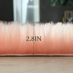 linmopm Faux Fur Rug Sheepskin Shag Fluffy Fuzzy 6x9 ft Pink Rugs - Image 5