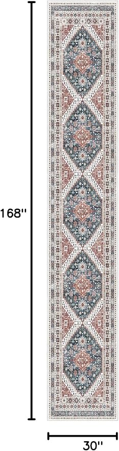 Madane Hallway Runner Rug 2'6''x14' Kitchen Runner, Non Slip Vintage Runners - Image 2