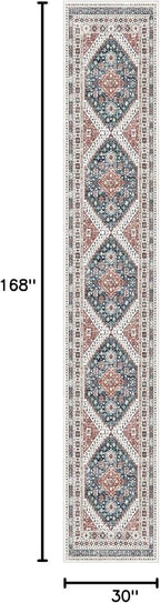 Madane Hallway Runner Rug 2'6''x14' Kitchen Runner, Non Slip Vintage Runners - Image 2