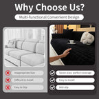Velvet Couch Cover, Plush Sectional Sofa Cover Washable, Anti Slip Sofa - Image 3