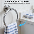 SetSail Towel Holder for Bathroom Wall Brushed Nickel Towel Ring, 2 Pack