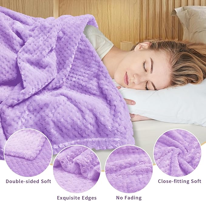 4 Pack Fleece Throw Blankets 50x60 Inches - Image 4