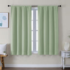 Simplebrand Ava Light Green Short Blackout Curtains by Simplebrand