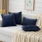 MIULEE Pack of 2 Couch Throw Pillow Covers 18x18 Inch Navy Blue Farmhouse - Image 5