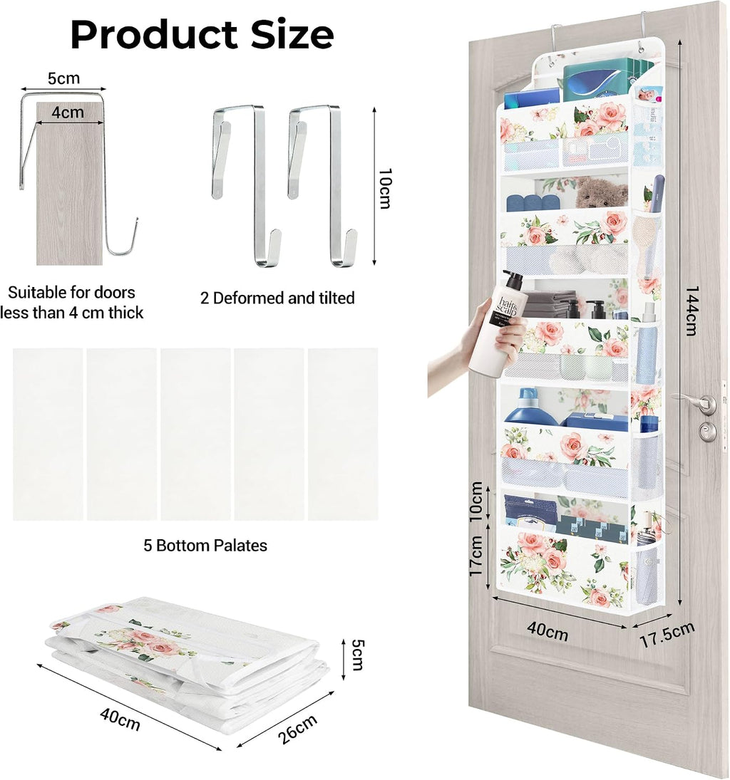 Clastyle Over the Door Organizer Diaper Toy Nursery Hanging Shelf, Rose