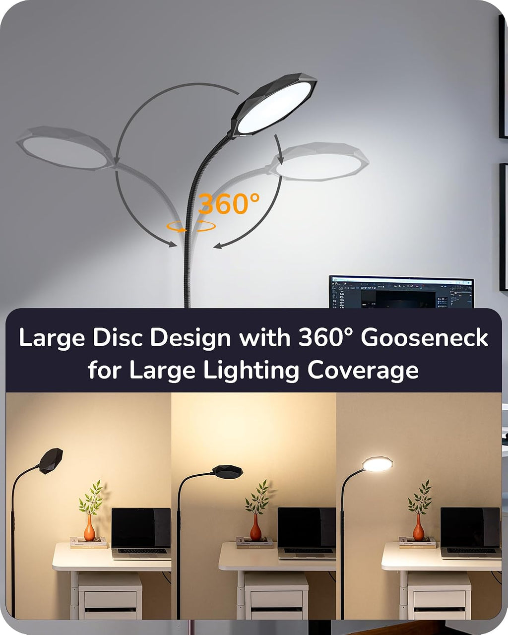 EDISHINE LED Floor Lamp 1300LM Super Bright Standing Lamp RGBCW