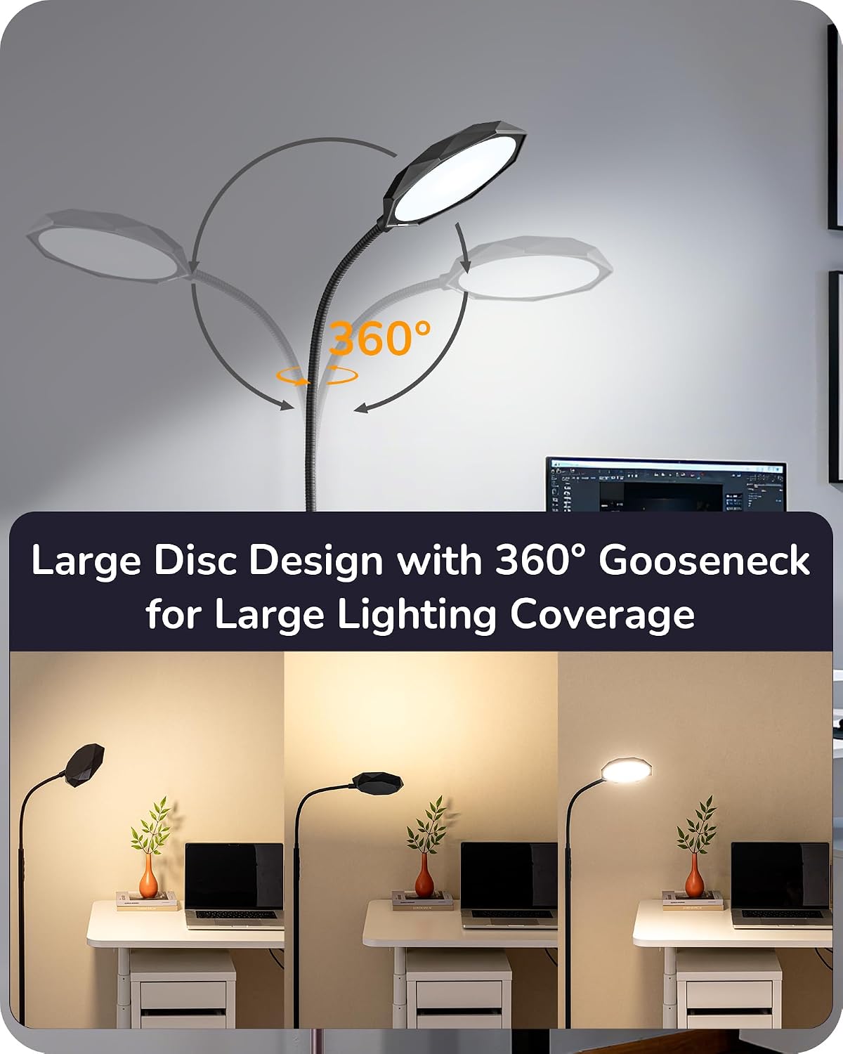 EDISHINE LED Floor Lamp 1300LM Super Bright Standing Lamp RGBCW
