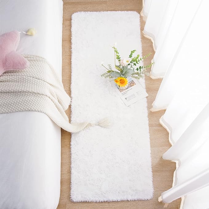 Chicrug Soft Runner Rug for Bedroom Living Room Plush Fluffy Rug 2x10 Feet - Image 3