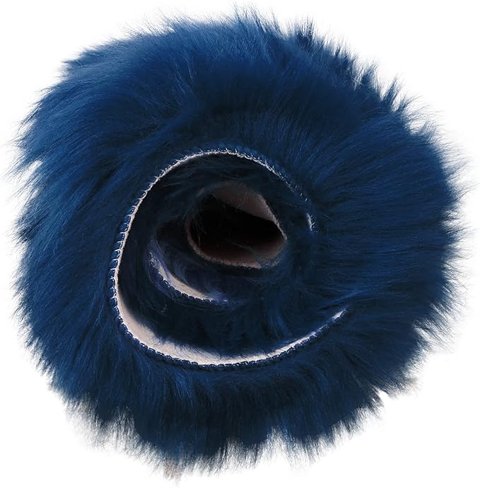 duduta Navy Blue Faux Sheepskin Fur Rug 3x5 ft, Fluffy Shag Bedroom Dorm - Image 7