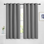 NICETOWN Silver Grey Blackout Curtains 63 inches Long by NICETOWN