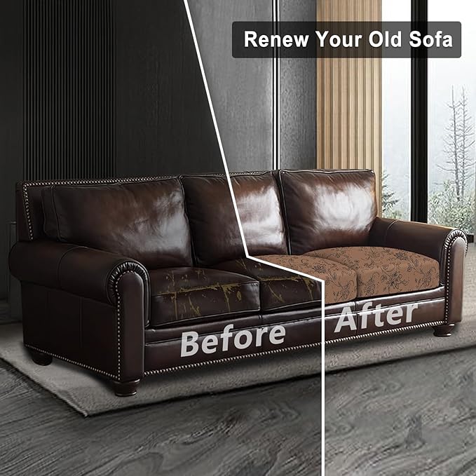 Leather Look Couch Cushion Covers Sofa Seat Slipcovers Sets Couches Furniture - Image 7