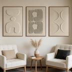 Thalasse Large 3-Piece 3D Textured Wall Art for Living Room, 24x36 Inch