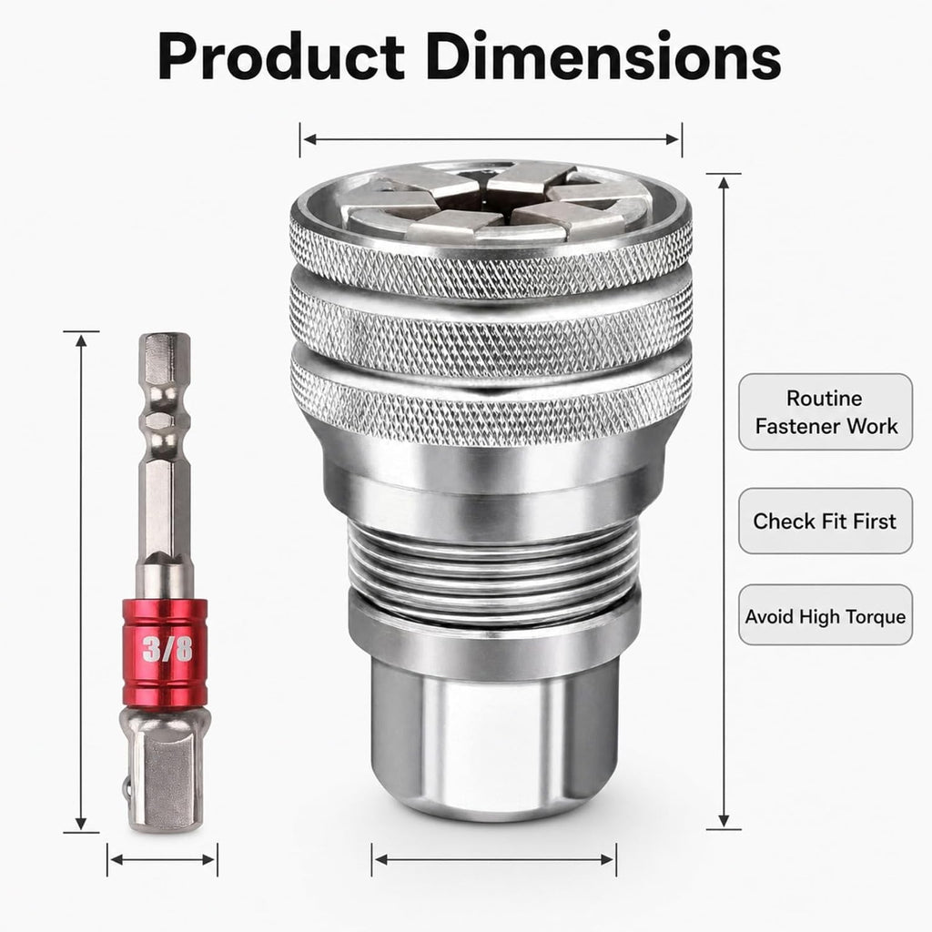 Universal Socket for Home DIY and Auto Repair, Ratchet Adapter, 1 Set