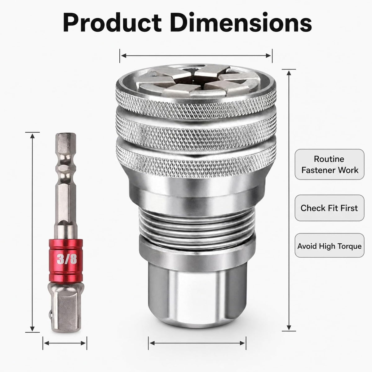 Universal Socket for Home DIY and Auto Repair, Ratchet Adapter, 1 Set