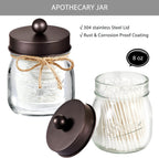 SheeChung 8PCS Mason Jar Bathroom Accessories Set Complete - Bronze