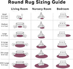 OLANLY Burgundy Round Rugs for Bedroom - Image 8
