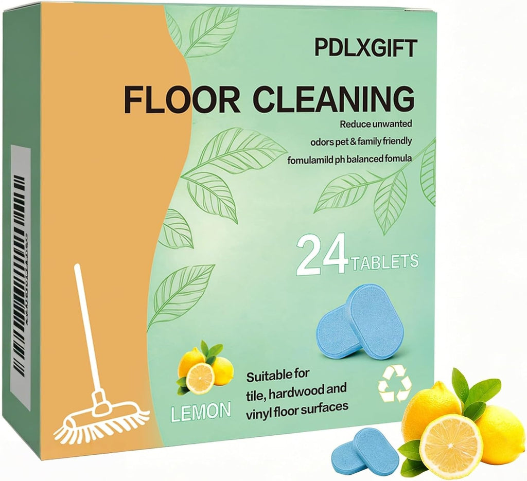 Floor Cleaner Tablets, 24pcs Multi-Surface Floor Cleaner Solution | Pet Safe, No Residue, No Streaks,Robot Mop Safe Quick Dissolve Floor Cleaning Tablets for Wood Tile Laminate