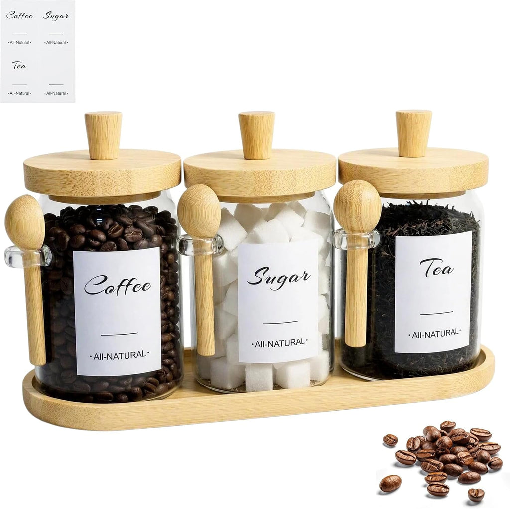 3-Pack 20oz Glass Coffee Container Set