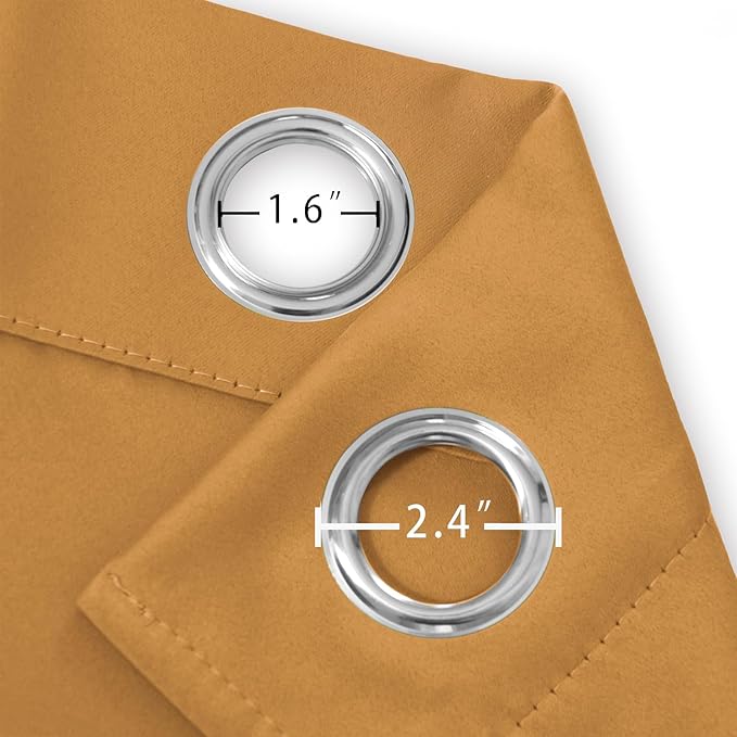 LEMOMO Mustard Yellow Blackout Curtains/38 x 54 Inch/Set of Two Panels Grommet - Image 5