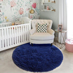 Amdrebio Navy Blue Small Round Rug 3Ft - Image 7