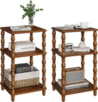 Yoobure Small Side Table - Walnut End Tables Living Room with Spindle Legs