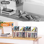CD Storage, 2 Tier CD holder & Display, 60 Capacity-Natural Wood 2 Pack