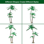 LIGHTSHARE Lighted 6FT Gorgeous Palm Tree 3Trunks Artificial Palm Tree 203LED Lights for Decoration Outdoor and Indoors Tiki Bar Christmas Patio Pool-Solar