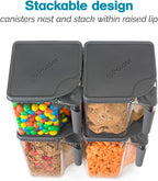 Polder Handle-It Canister, BPA-Free Plastic, Stackable Kitchen Storage Container, Air-Tight Food Storage Solution for Pantry, Counter, and Refrigerator Organization, 2.75-Quart