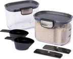 Progressive International ProKeeper+ Clear Plastic Airtight Food Baker's Kitchen Storage Organization Container Canister Set with Magnetic Accessories, 2- Piece Set (Pasta 2.4-Quart)