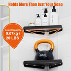 Shower Caddy Storage, Triangle Corner Shelf with Adhesive Hook